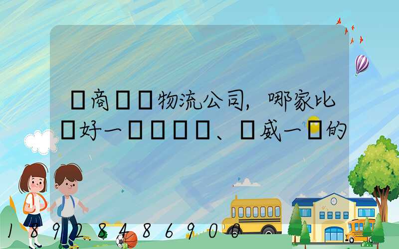 電商倉儲物流公司,哪家比較好一點、權威一點的